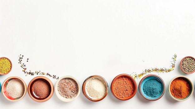 kolorowe przyprawy w miseczkach